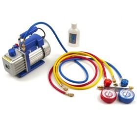 1 fokozatú vákuumszivattyú készlet 60 l/perc nyomásmérőkkel és tömlőkkel