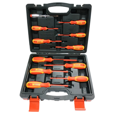 VDE szigetelt csavarhúzókészlet, 11 darabos