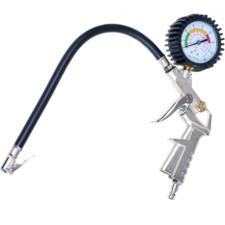 Gumiabroncsfelfújó pisztoly 16 bar nyomásmérővel
