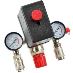 Nyomáskapcsoló szabályozóval és manométerrel