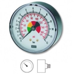 12 bar nyomásmérő hátsó csatlakozással 12 bar nyomásmérő hátsó csatlakozással