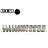 Rővid dugókulcskészlet- tizenkétszögletű 1/4" 4-14 mm