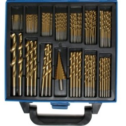 Fúró készlet lépcsős fúróval titánnal ötvözött 119 darabos